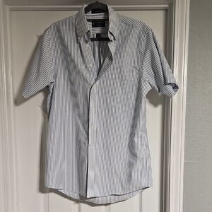 Stafford Essentials Oxford Men's Blue Striped Button Down Shirt